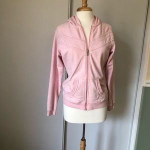 Pink heathered Nike zip up hoodie size Medium.